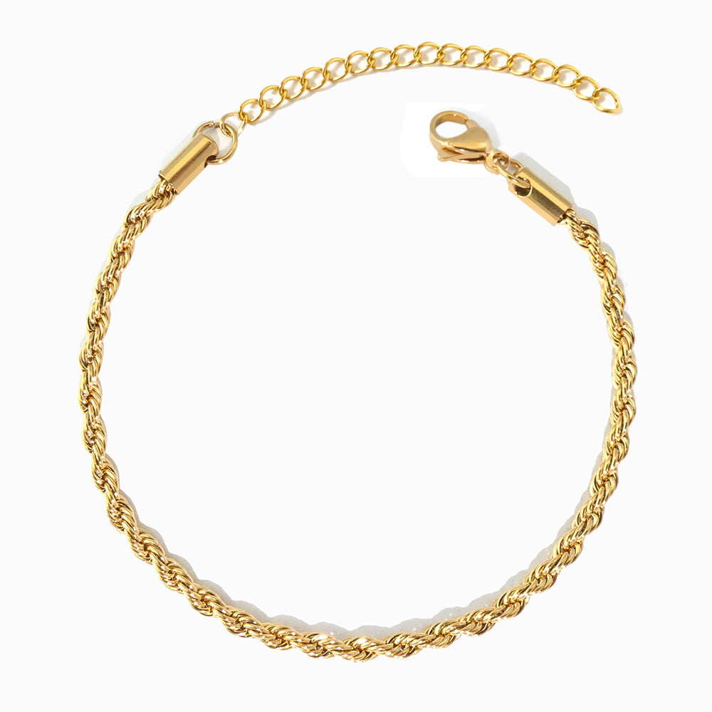 Pulseira Torcida 2mm em Aço Inoxidável