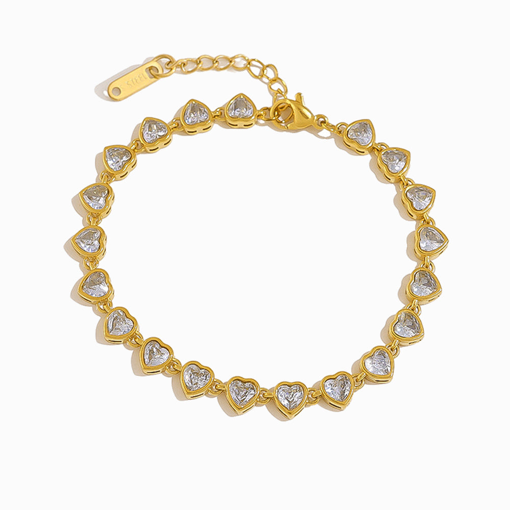 Pulseira Corações em Aço Inoxidável