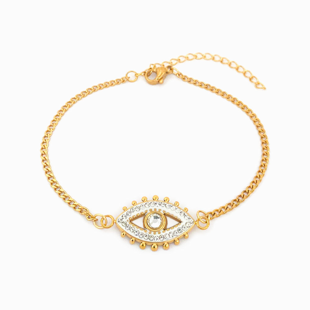 Pulseira Olho Turco em Aço Inoxidável